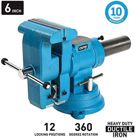 Capri Tools 10519 Rotating Base and Head Bench Vise, 6"
