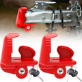 Trailer Hitch Lock 2 Pack-Keyed Alike for 1-7/8", 2", 2-5/16" Couplers, Red