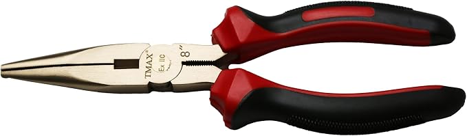 TMAX Non-Sparking 8" Long-Nose Plier, Aluminum-Bronze, Spark Free Safety | Spark Free Safety, Non-Magnetic And Corrosion-Resistant | Safety Tool For Flammable Hazardous Environment