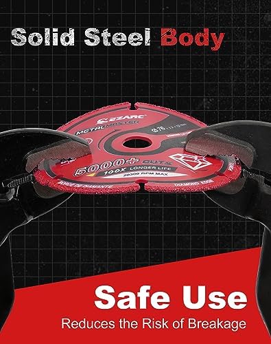 EZARC Diamond Cutting Wheel 3 x 3/8 Inch for Metal, Cut Off Wheel with 5000+ Cuts on Rebar, Steel, Iron and INOX