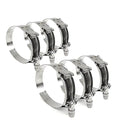 6X HPS SLTC-265 Spring Loaded Stainless Steel T-Bolt Clamps SAE 56 for 2-3/8" ID Hose, Effective Size 2.64" - 2.95", Polish