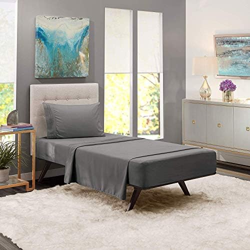 1000 Thread Count TWIN Size Egyptian 3pc Bed Sheet Set, Deep Pocket, GRAY