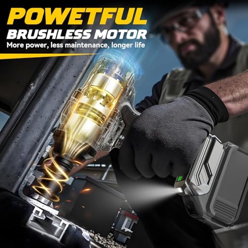 DIYtoolifz Cordless Impact Wrench 1/2” Compatible with Dewalt 20v Battery(Bare Tool), 1000FT-LBS High Torque Impact Driver, Electric Impact Gun with LED Work Light, Variable Speeds, 4-Speed Control
