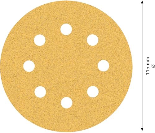 Bosch Professional 5x Expert C470 Sandpaper (for Hardwood, Paint on wood, Ø 115 mm, Grit 80, Accessories Random Orbital Sander)