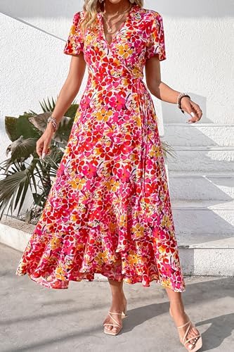 PRETTYGARDEN Women's Boho Floral Summer Maxi Dresses