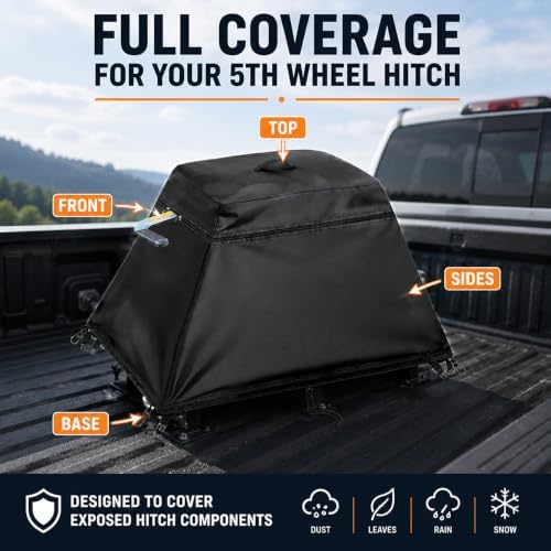 5th Wheel Hitch Cover for PullRite #2700 ISR SuperGlide 16K 2010-Present, Water Resistant Protector for Pickup Truck Bed, Outdoor Dust Rain Snow Protection for RV Towing Equipment