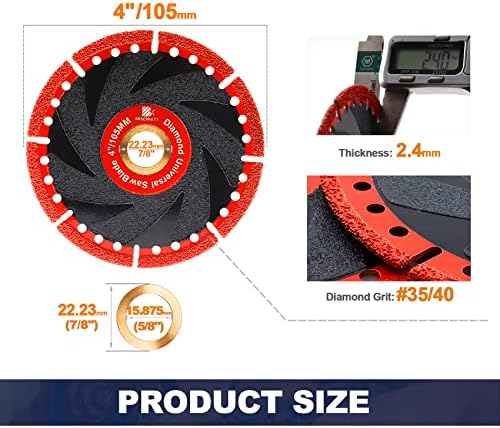 Metal Cutting Diamond Blade 4"- BRSCHNITT 105mm All-Purpose Diamond Saw Blade for Rebar Sheet Metal Angle Iron Stainless Steel Concrete.