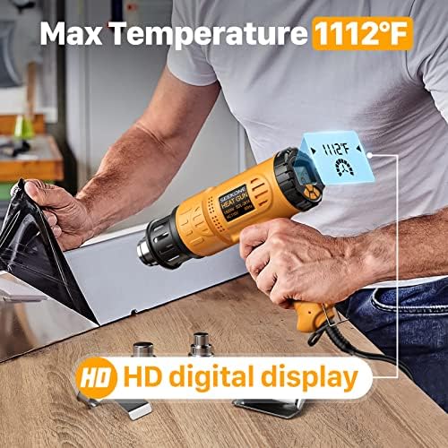 SEEKONE 1800W Heat Gun with LCD Display 122°F-1112°F for Paint Removal