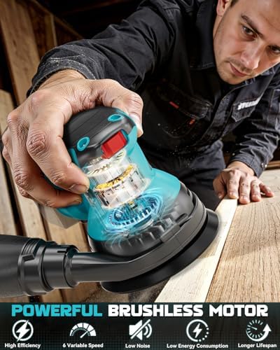 Ecarke Cordless Random Orbital Sander Compatible With Makita Battery