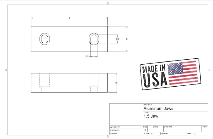 (5 Set) 10pcs 6 x 2 x 1.5" Aluminum Soft Jaws Set Machinable Compatible with Kurt 6" Vise Jaws (Reversible) Made in USA