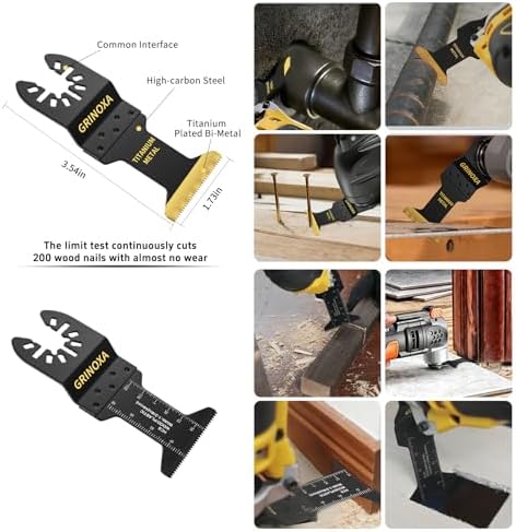 200PCS Multitool Blades, Titanium Oscillating Saw Blades for Wood Plastic