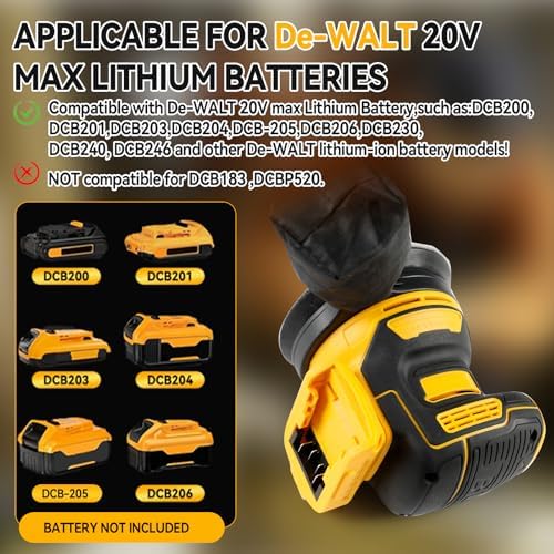 Brushless Palm Sander with 3 Speeds, Cordless 5" Random Orbital Sander, Dust Collector & 20 Sandpaper Sheets (60#–240#), Ideal for Woodworking, Polishing & Waxing (Fit for DW Battery)