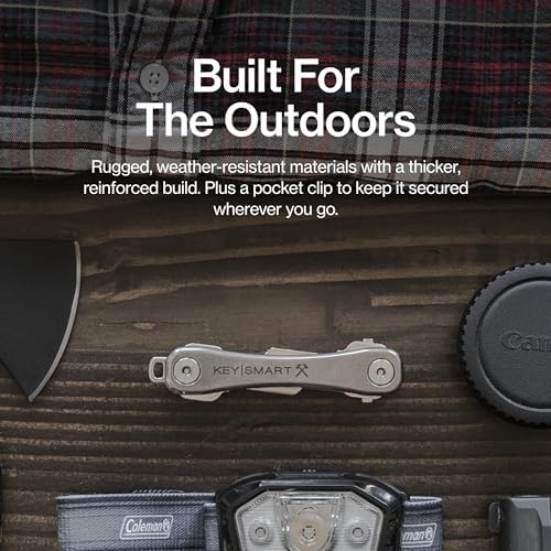 KeySmart Rugged Keychain Multitool Key Holder, Up to 14 Keys