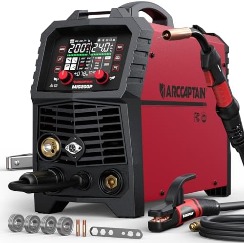 ARCCAPTAIN Pulse MIG Welder 200A Aluminum Welding Machine 110V 220V MIG200P