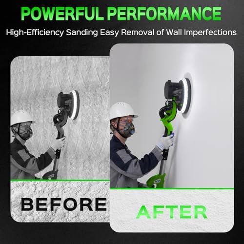 Drywall Sander, 8-Amp Drywall Sander with Vacuum Dust Collector,Light Green