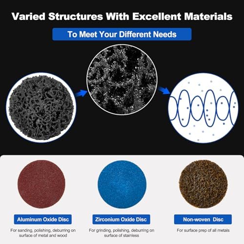 136 PCS 2 Inch Die Grinder Sanding Discs, Quick Change Disc Accessories