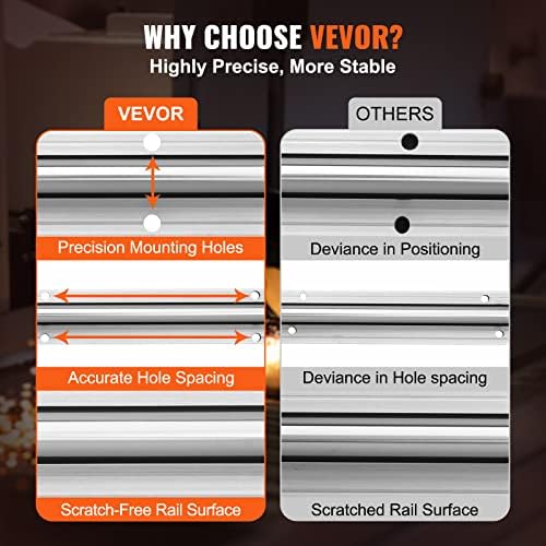 VEVOR Linear Rail Slide SBR20-800mm 2 PCS and 4 PCS SBR20UU Slide Blocks Linear Guide Rail and Bearings Kit for Automated Machines DIY Project CNC Router Machines