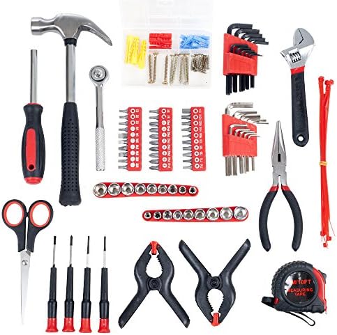 86-Piece Household Hand Tool Set with Roll-Up Bag – Tool Kit with Screwdrivers, Pliers, Wrenches, and More – Great for the Home or Car by Stalwart