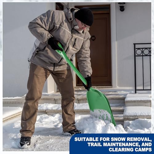 Frienda 3 Pcs Plastic Snow Shovel Large Scoop Shovel, Green