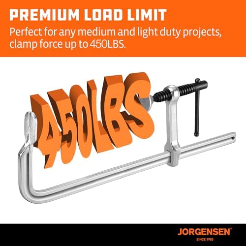 Jorgensen 12-Inch Light-Duty Drop Forged Steel Bar Clamps, 2-Pack