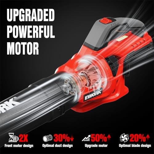 EWORK 700 CFM Cordless Electric Leaf Blower with Battery and Fast Charger