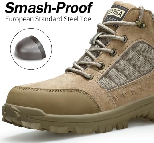 GUSAYEX Steel Toe Boots for Men Puncture Resistant Work Boots