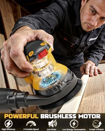 Ecarke Cordless Random Orbital Sander Compatible With Dewalt Battery