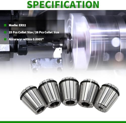 25Pcs ER32 Spring Collet Set 1/16"- 13/16"