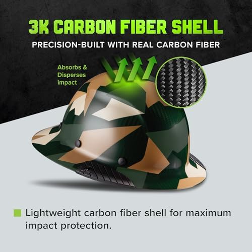 LIFT SAFETY Dax Carbon Fiber Full Brim Hard Hat | Safety/Construction Helmet w/ 6 Point Suspension for Comfort & Impact Protection