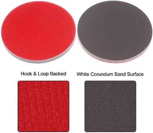 uxcell 50pcs 3000 Grit Sanding Sponge 3" Hook and Loop Sponge Sanding Disc