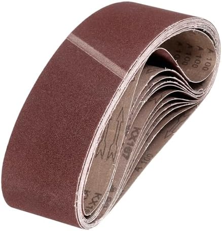 HARFINGTON 4 x 21 3/4 Inch Sanding Belts, 9 Pcs 100 Grit Aluminum Oxide Abrasive Belt Sander File Belt for Woodworking, Metal Polishing, Knife Sharpener