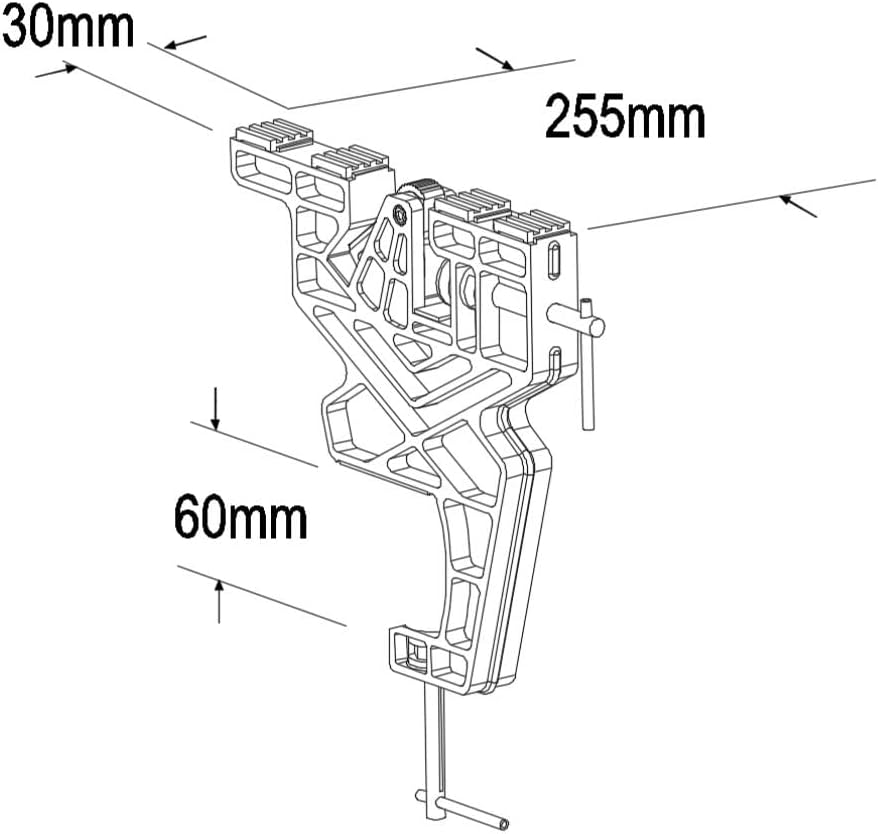 Ski and Snowboard Vice, No-Slip Vise Grips, Upgrade Adjustable Tuning and Waxing Ski Vice with Horizontal and Vertical Working Positions, Secure Board Grip Center Arm