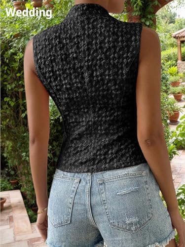 Mina Self Women's Sleeveless Sweater Vest,Knit Stretchy Dressy Casual Top