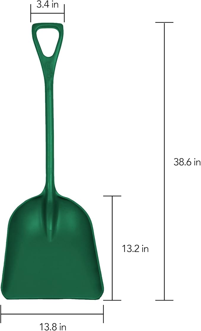 Remco 69822 Seamless Hygienic Shovel - BPA-Free, Food-Safe, Commercial Grade Kitchen and Gardening Accessories, 14", Green
