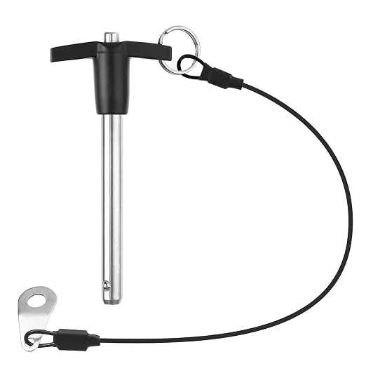 T Handle Quick Release Pin 3/8 Inch Diameter,304 Stainless Steel Ball Locking Pin with Push Button Lanyard Usable Length 2.76"(9.5mm x 70mm)