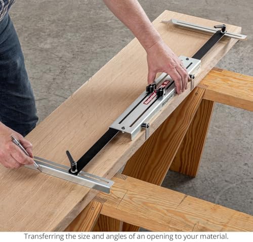 Woodpeckers Stair Tread Template Tool, Adjustable Gauge for Steps, Shelves & Out-of-Square Walls, 20-1/4" to 52" Range, Steel Construction, USA Made - STTT
