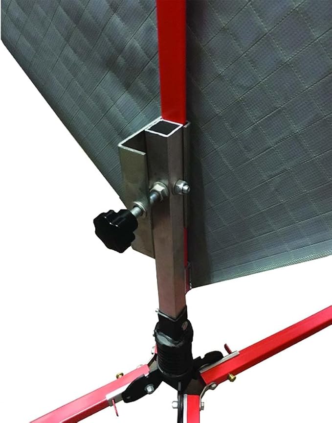 Plasticade Watchdog Orange Powder-Coated Steel Compact Springless Stand for 36" & 48" Roll-Up Signs, Extendable Galvanized Legs, Non-Skid Rubber Feet, Sandbag Hook, Flag Holder, and Extendable Mast