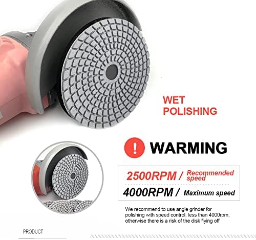 SHDIATOOL 8Pcs 4 Inch Diamond Wet Polishing Pads with White Bond Grit 3000 for Marble Granite Stone