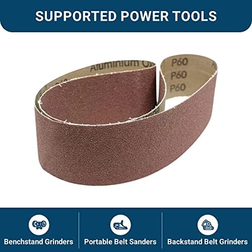 Benchmark Abrasives 2" x 36" Aluminum Oxide Sanding Belts for Grinding Deburring Polishing Rust Removal on Metal, Stainless Steel, and Carbon Steel, Use with Belt Disc Sander (6 Pack) - (180 Grit)