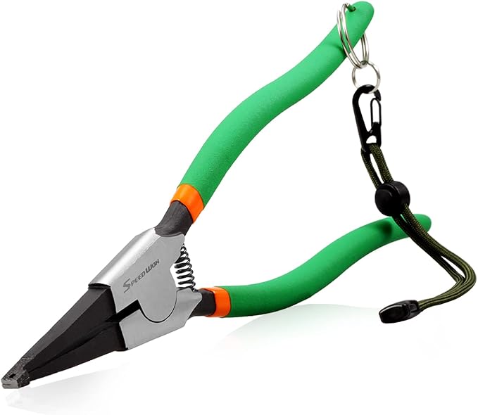 SPEEDWOX Special Angle Tip Lock Ring Pliers 11-Inch Retaining Rings Pliers for Removing Installing Gearshift Locking Rings Spring Loaded Snap Ring Pliers for Removing Installing Locking Rings