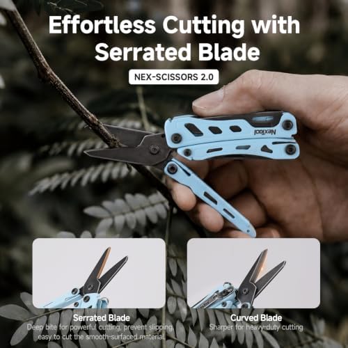 NexTool Mini Flagship F12 Keychain Multitool, Fifth Pocket Tools (Blue)