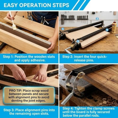 24" 2-Pack 4-Way Pressure Steel Parallel Panel Clamps for Cabinets
