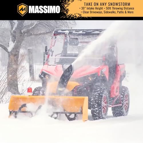 M Massimo Motor 60" Wide 420cc Gas Engine, Electric Start, 2-Stage Self Propelled Snow Blower Attachment (UTV/ATV Not Included)