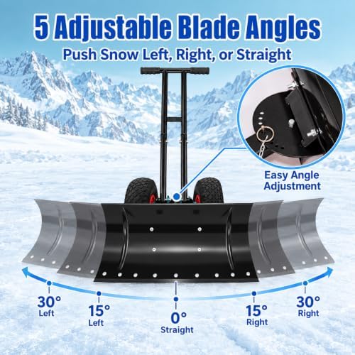 30''Wide Metal Snow Pusher, Snow Shovel, Fits The Floor Seamlessly