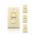 ECOELER Dimmer Electrical Light Switch, Single-Pole or 3 Way Full Range Dimming Decora Wall Switches for LED Light/CFL/Incandescent, Wall Plate Included, ETL Listed, Ivory, 4 Pack