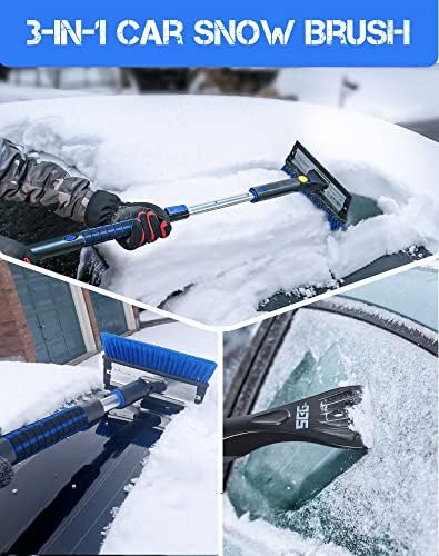 SEG Direct 39" Extendable Snow Brush with Squeegee Ice Scraper Telescoping