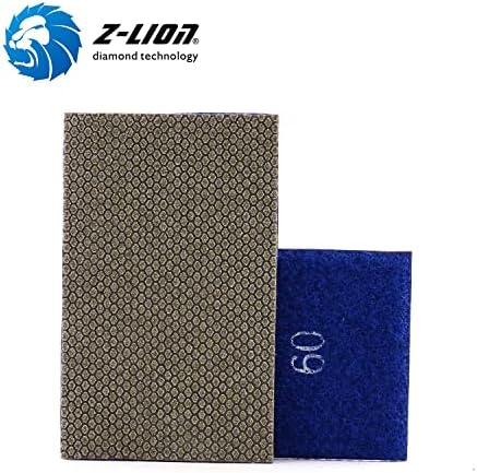 Z-Lion Diamond Abrasive Paper Sheets 60 Grit Diamond Sandpaper Nylon Back for Grinding Stone Glass Ceramic(1 Pcs)