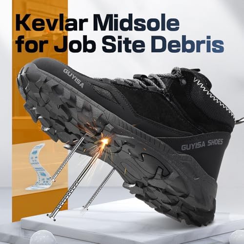 GUSAYEX Steel Toe Boots for Men Puncture Resistant Work Boots