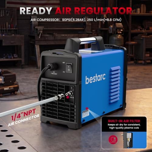 Bestarc Plasma Cutter Machine, 55Amps HF Pilot Arc, 110/220V Dual Voltage