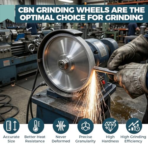 CBN Grinding Wheel 8 Inch 320 Grit, 1'' Wide, 5/8" Arbor